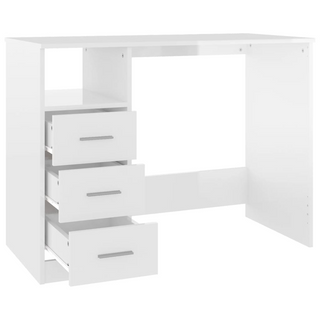 vidaXL Desk with Drawers High Gloss White 102x50x76 cm Engineered Wood - Giant Lobelia