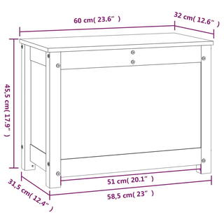 vidaXL Storage Box Honey Brown 60x32x45.5 cm Solid Wood Pine - Giant Lobelia