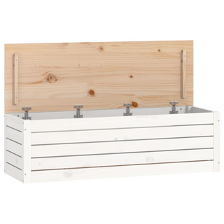 vidaXL Storage Box White 109x36.5x33 cm Solid Wood Pine - Giant Lobelia