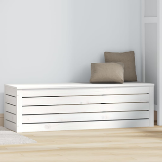 vidaXL Storage Box White 109x36.5x33 cm Solid Wood Pine - Giant Lobelia