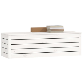 vidaXL Storage Box White 109x36.5x33 cm Solid Wood Pine - Giant Lobelia