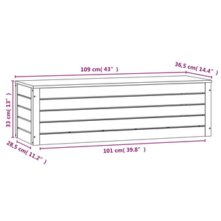 vidaXL Storage Box White 109x36.5x33 cm Solid Wood Pine - Giant Lobelia