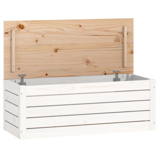 vidaXL Storage Box White 89x36.5x33 cm Solid Wood Pine - Giant Lobelia