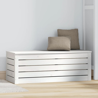 vidaXL Storage Box White 89x36.5x33 cm Solid Wood Pine - Giant Lobelia