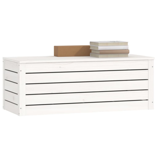 vidaXL Storage Box White 89x36.5x33 cm Solid Wood Pine - Giant Lobelia