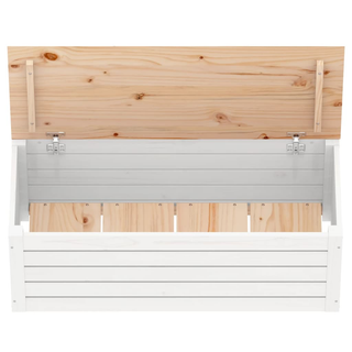 vidaXL Storage Box White 89x36.5x33 cm Solid Wood Pine - Giant Lobelia