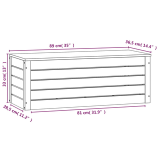 vidaXL Storage Box White 89x36.5x33 cm Solid Wood Pine - Giant Lobelia