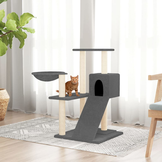 Cat Tree with Sisal Scratching Posts Dark Grey 82 cm - Giant Lobelia