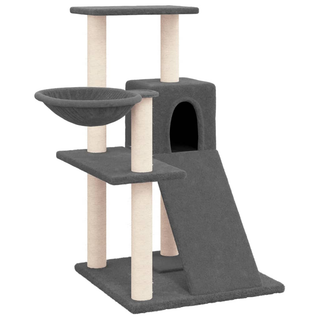 Cat Tree with Sisal Scratching Posts Dark Grey 82 cm - Giant Lobelia