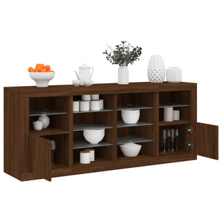 vidaXL Sideboard with LED Lights Brown Oak 163x37x67 cm - Giant Lobelia