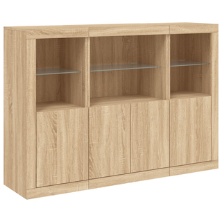 vidaXL Sideboards with LED Lights 3 pcs Sonoma Oak Engineered Wood - Giant Lobelia