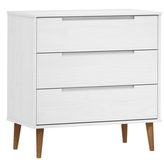 vidaXL Drawer Cabinet MOLDE White 80x40x80 cm Solid Wood Pine - Giant Lobelia