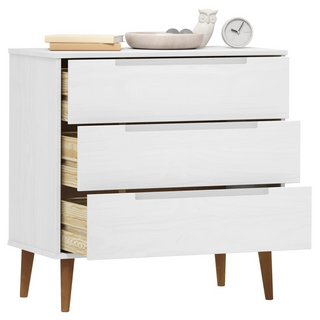 vidaXL Drawer Cabinet MOLDE White 80x40x80 cm Solid Wood Pine - Giant Lobelia