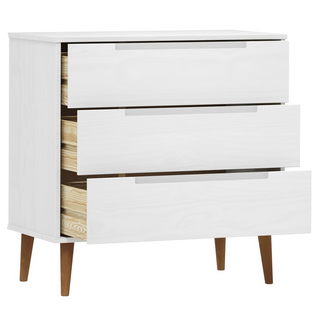 vidaXL Drawer Cabinet MOLDE White 80x40x80 cm Solid Wood Pine - Giant Lobelia