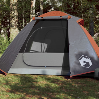 Camping Tent 2-Person Grey and Orange Waterproof - Giant Lobelia