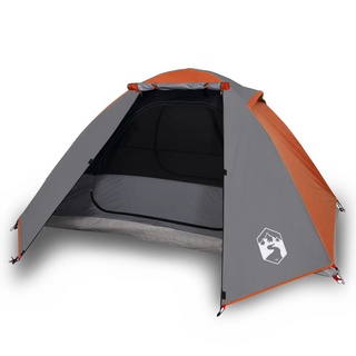 Camping Tent 2-Person Grey and Orange Waterproof - Giant Lobelia