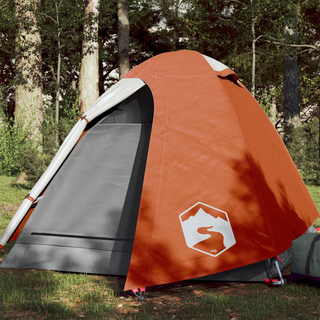 Camping Tent 2-Person Grey and Orange Waterproof - Giant Lobelia