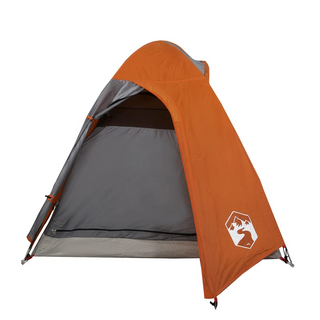 Camping Tent 2-Person Grey and Orange Waterproof - Giant Lobelia