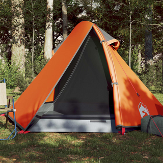 Camping Tent 2-Person Grey and Orange Waterproof - Giant Lobelia