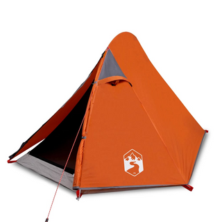 Camping Tent 2-Person Grey and Orange Waterproof - Giant Lobelia