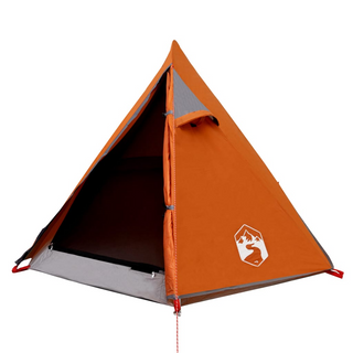 Camping Tent 2-Person Grey and Orange Waterproof - Giant Lobelia