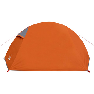 Camping Tent 2-Person Grey and Orange Waterproof - Giant Lobelia