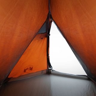 Camping Tent 2-Person Grey and Orange Waterproof - Giant Lobelia