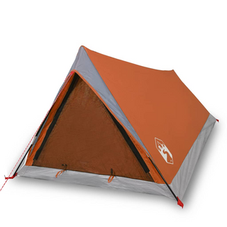 Camping Tent 2-Person Grey and Orange Waterproof - Giant Lobelia