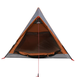 Camping Tent 2-Person Grey and Orange Waterproof - Giant Lobelia