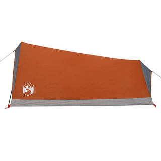 Camping Tent 2-Person Grey and Orange Waterproof - Giant Lobelia