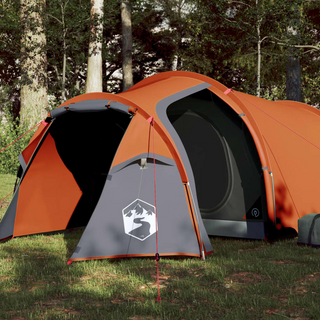 Camping Tent 3-Person Grey and Orange Waterproof - Giant Lobelia