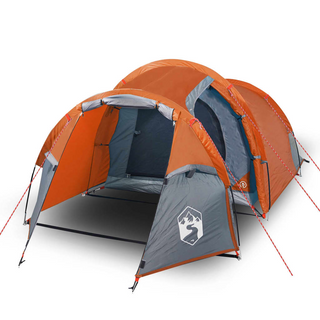 Camping Tent 3-Person Grey and Orange Waterproof - Giant Lobelia