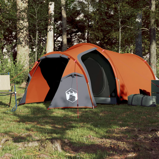 Camping Tent 3-Person Grey and Orange Waterproof - Giant Lobelia