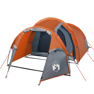 Camping Tent 3-Person Grey and Orange Waterproof - Giant Lobelia