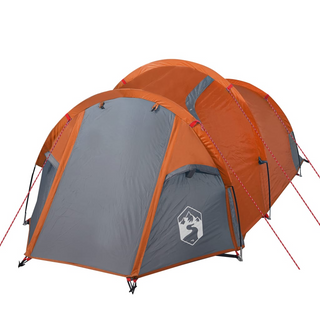 Camping Tent 3-Person Grey and Orange Waterproof - Giant Lobelia