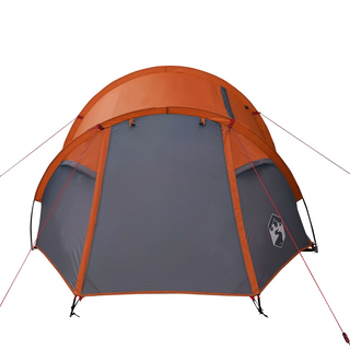 Camping Tent 3-Person Grey and Orange Waterproof - Giant Lobelia