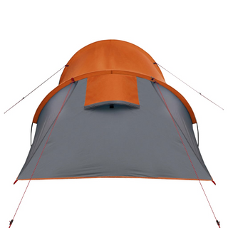 Camping Tent 3-Person Grey and Orange Waterproof - Giant Lobelia