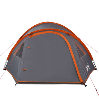 Camping Tent 4-Person Grey and Orange Waterproof - Giant Lobelia