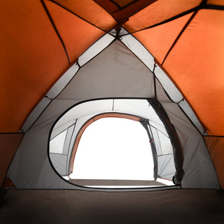 Camping Tent 4-Person Grey and Orange Waterproof - Giant Lobelia