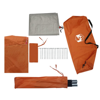 Camping Tent 4-Person Grey and Orange Waterproof - Giant Lobelia