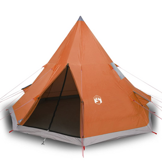 Camping Tent 4-Person Grey and Orange Waterproof - Giant Lobelia