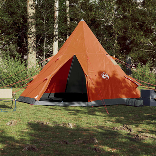 Camping Tent 4-Person Grey and Orange Waterproof - Giant Lobelia