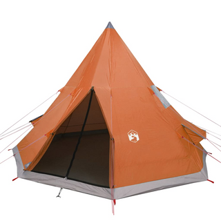 Camping Tent 4-Person Grey and Orange Waterproof - Giant Lobelia