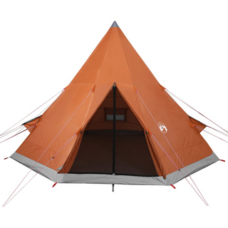 Camping Tent 4-Person Grey and Orange Waterproof - Giant Lobelia