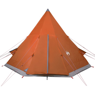 Camping Tent 4-Person Grey and Orange Waterproof - Giant Lobelia