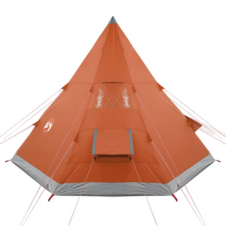 Camping Tent 4-Person Grey and Orange Waterproof - Giant Lobelia