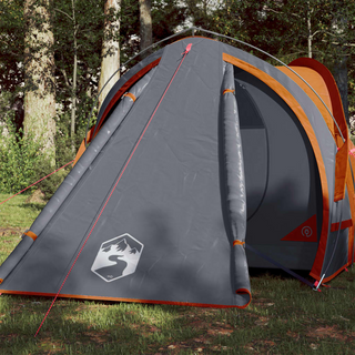 Camping Tent 2-Person Grey and Orange Waterproof - Giant Lobelia