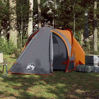 Camping Tent 2-Person Grey and Orange Waterproof - Giant Lobelia