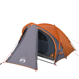 Camping Tent 2-Person Grey and Orange Waterproof - Giant Lobelia