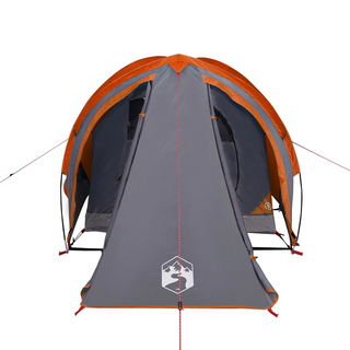 Camping Tent 2-Person Grey and Orange Waterproof - Giant Lobelia